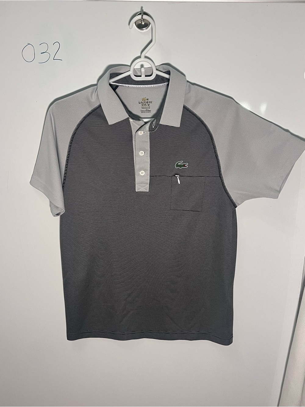 Lacoste Men’s Two-Tone Gray Polo with Chest Pocket